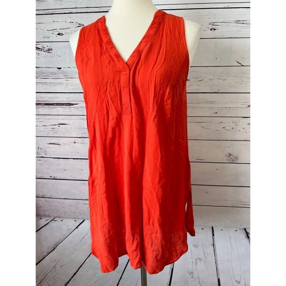 Mauve Anthropologie XS Sleeveless Shirt Blouse Tunic Top Extra Small Rayon - Picture 9 of 9